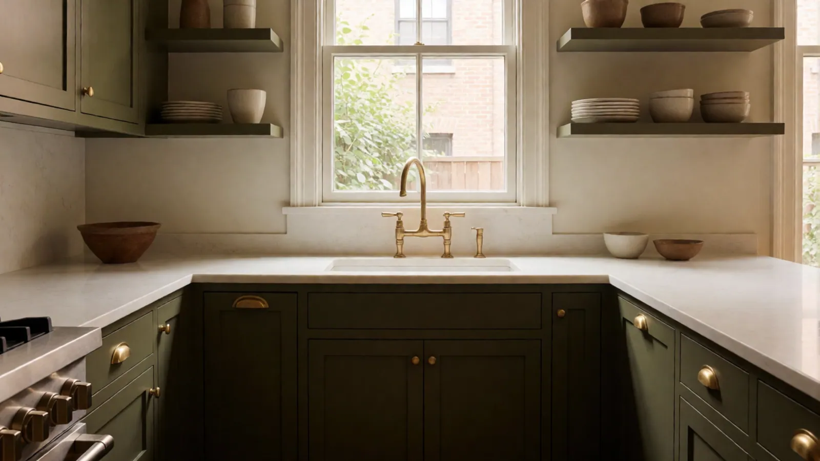 A shaker kitchen in a two-family — Two-family house, Woodside, by Woodside Remodeling