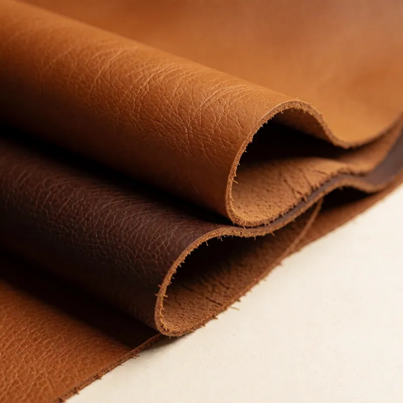 Full-grain leather samples from the partner houses at the Woodside Remodeling studio