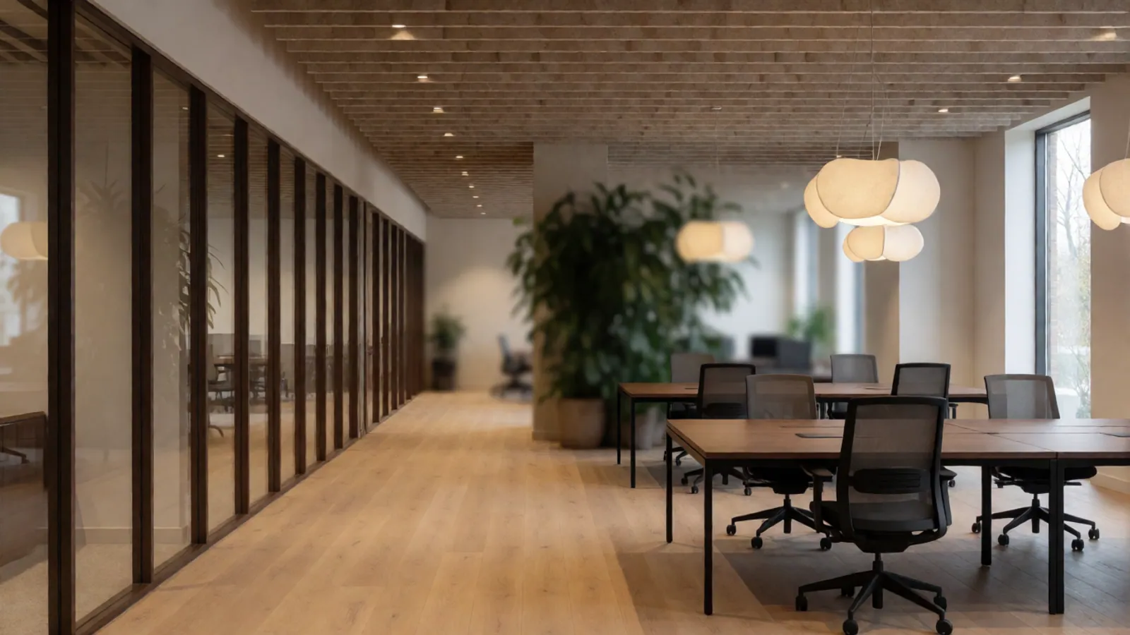 An office fit-out, built in two halves — Commercial floor, Long Island City, by Woodside Remodeling